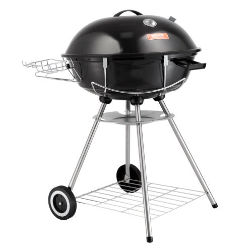 VEVOR Wasserkocher Holzkohlegrill Kugelgrill 56 cm tragbar Grill Kugelgrill mit Deckel Leckeres BBQ Picknickgrill mit großer Grillfläche Holzkohle