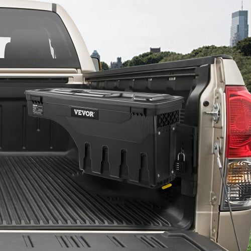 VEVOR LKW-Ladefläche Aufbewahrungsbox, abschließbarer Deckel, wasserdichte ABS-Radkasten Werkzeugkasten mit Passwort-Vorhängeschloss, kompatibel mit Tundra 2007-2021, Beifahrerseite, Schwarz
