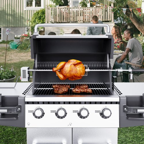 VEVOR Spanferkelgrill Lammgrill 100,6 cm, 12 kg Edelstahl Drehspieß Spießbratengrill 9 W, Lammgrill BBQ Grill Grillwagen Barbecue, Großer Spießgrill Geeignet für Putenfleisch, Schinken usw.