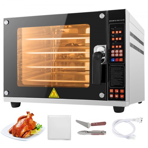 Heissluftofen Backofen Pizzaofen Edelstahl Umluftofen 4 Bleche 4,5 KW Gastro