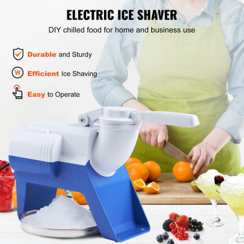 VEVOR Eiszerkleinerungsmaschine Eisrasiermaschine Eisrasierer 80 kg/h, ABS Eiszerkleinerungsrasierer 180 W, 410 x 172 x 275 mm Energieeinsparung Hersteller mit Kunststoffschale &amp; 2 Klingen
