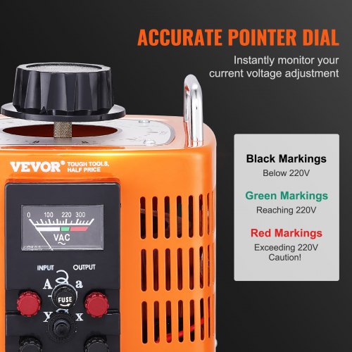 VEVOR 3000VA Variabler Spannungstransformator 10A 0-300V AC Spannungsregler CE
