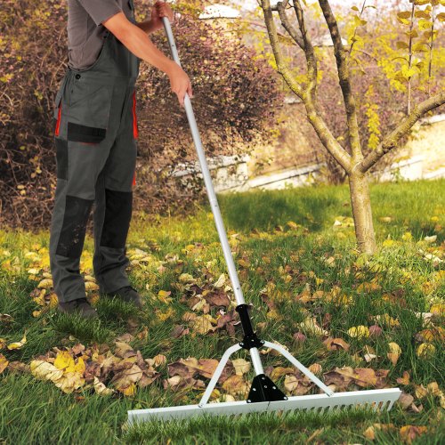 VEVOR Landschaftsrechen, 36-Zoll-Kopf, Aluminium-Landschaftsrechen, 102,36 Zoll, verstellbarer Griff