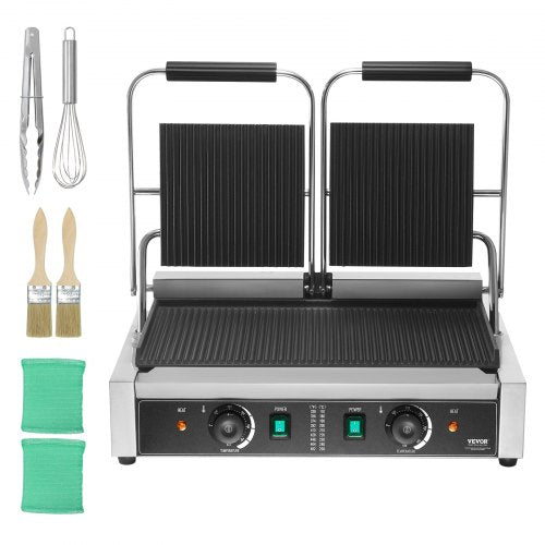 VEVOR Kommerzielle Panini Grill Doppelplatte Sandwichmaker-Platte 485x230mm
