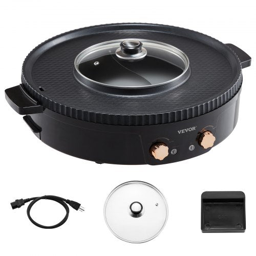 VEVOR Hot Pot mit Grill 1800W 2 in 1 Elektrischer Rauchfreier Grill BBQ Grill