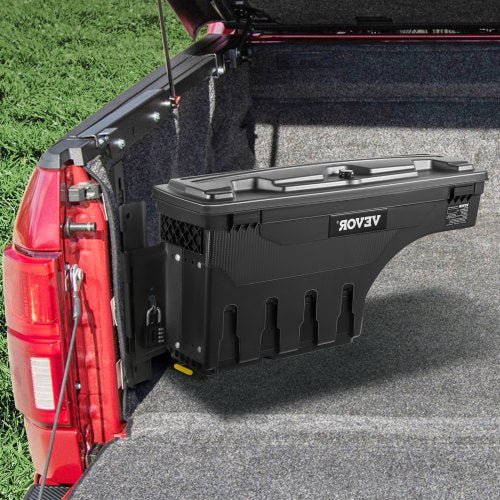 VEVOR Lkw-Ladeflächen-Aufbewahrungsbox, Abschließbarer Schwenkkoffer, 25 L ABS-Radkasten-Werkzeugkasten, Wasserdicht &amp; Langlebig, Kompatibel mit Ford F-150 2015–2021, Lkw-Ladefläche Aufbewahrungsbox
