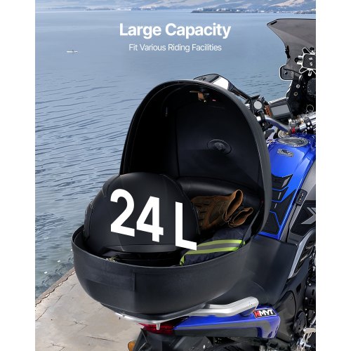 VEVOR Motorradkoffer Top Case Universal Motorrad Tasche 24L Topbox Wasserdicht
