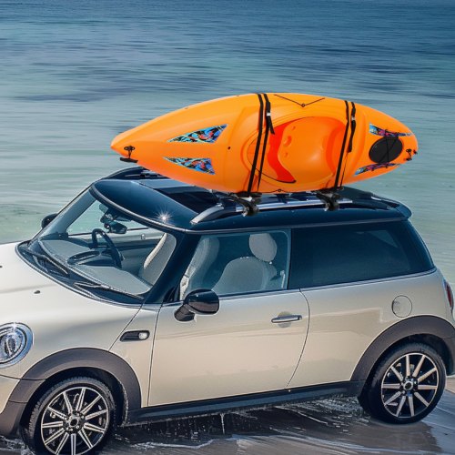 VEVOR Kajak-Dachgepäckträger, 1 Paar J-Bar, Weicher Dachgepäckträger, Zusammenklappbar, Befestigung Oben, Träger für Kajak, Surfbrett, Kanu, SUP, Skiboard, Montage an Auto, SUV, Lkw, 1 Kajak
