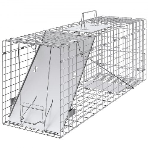 VEVOR Waschbärfalle Katzenfalle Marderfalle Wetterfeste robuste Lebendfalle Falle 2 Eingänge Tierfalle 785×254×305mm Lebend Kaninchenfalle Katzenfalle Drahtfalle für Marder Katze Waschbär