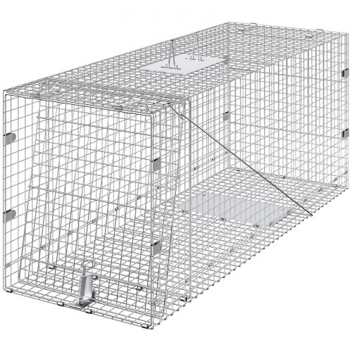 VEVOR Käfigfalle für lebende Tiere, 106,7 x 40,6 x 45,7 cm, humane Katzenfalle, Katzen, Eichhörnchen, Mäuse