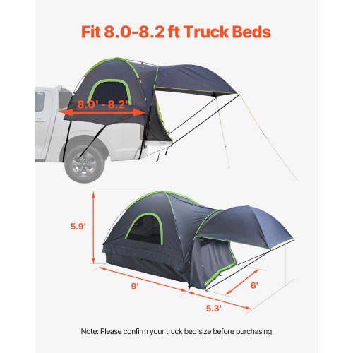 VEVOR Auto-Zelt Kofferraum Campingzelt Markise Sonnenschutz Lkw 162cm