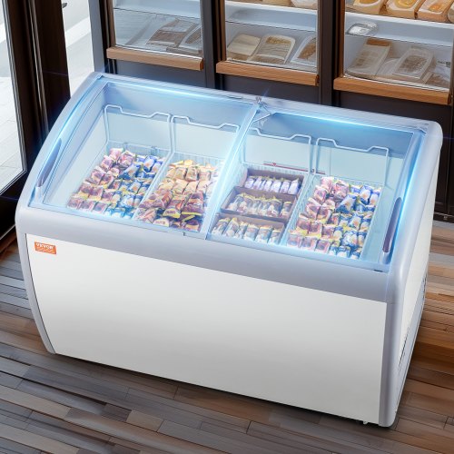 VEVOR 362L Kommerzielle Eisvitrine Gelato-Tauch-Gefrierschrank Eiscreme-Vitrine