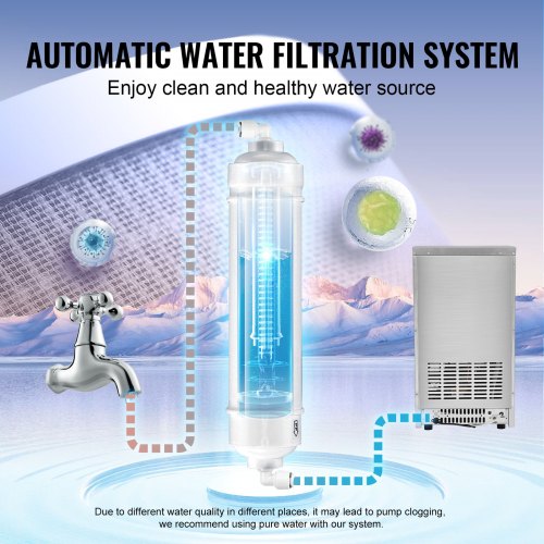 VEVOR Kommerzieller Eiswürfelbereiter Eismaschine 41 kg / 24 h, Leichte Würfeleismaschine 11 kg Eisspeicherkapazität 45 Stk. Eiswürfel, Edelstahl Eiswürfelbereiter inkl. Wasserfilter &amp; Eisschaufel