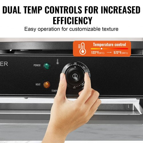 VEVOR Elektro Crepes Maker Kommerzielle Crepe-Maschine 6000W Doppelkopf 40cm Kein Stecker