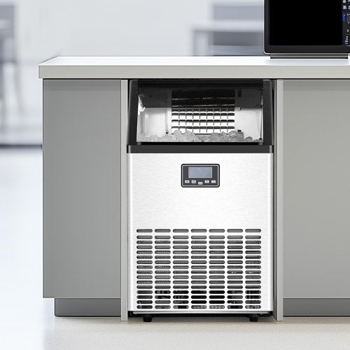 VEVOR Kommerzieller Eisbereiter, freistehender Schrank, Maschine, 150 lbs/24 h, 45 Eiswürfel