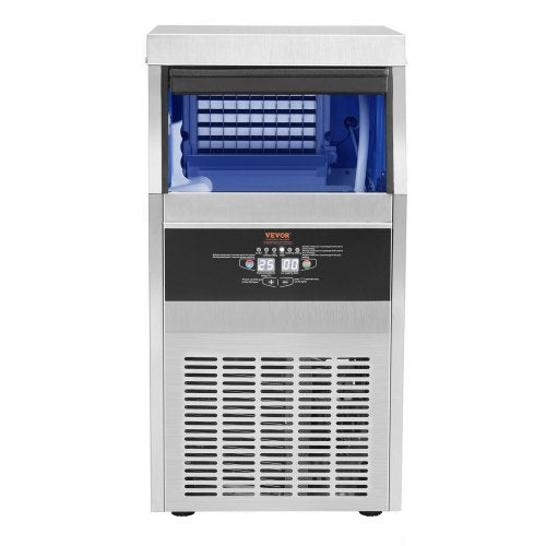 VEVOR Kommerzieller Eiswürfelbereiter Eismaschine 41 kg / 24 h, Leichte Würfeleismaschine 11 kg Eisspeicherkapazität 45 Stk. Eiswürfel, Edelstahl Eiswürfelbereiter inkl. Wasserfilter &amp; Eisschaufel