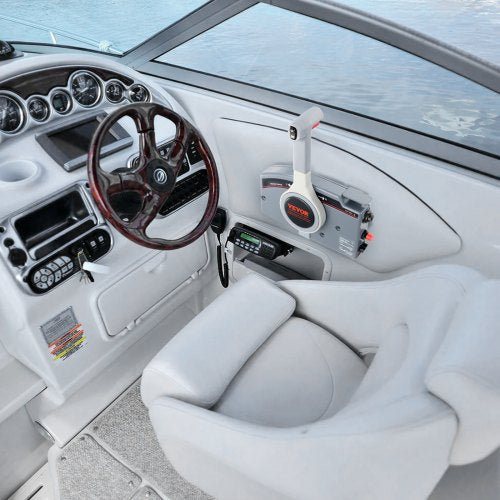 VEVOR Gashebelsteuerung für Boote, 703-48205-16 Seitlich Montierte Außenbord-Fernbedienungsbox für Yamaha 4-Takt, Marine-Gashebelsteuerungsbox mit Power-Trimm-Schalter, 5 m Langem Kabelbaum