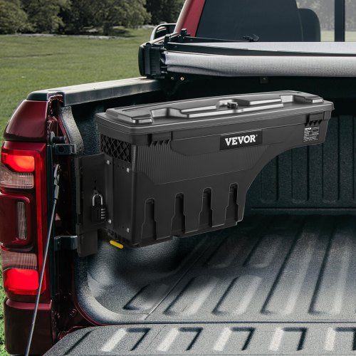 VEVOR LKW-Bett Staukasten, Abschließbarer Deckel, Wasserdichter ABS-Radkasten Werkzeugkasten 6,6 Gal / 20 L mit Passwort-Vorhängeschloss, kompatibel mit Dodge Ram 1500 2019-2021, Fahrerseite, Schwarz