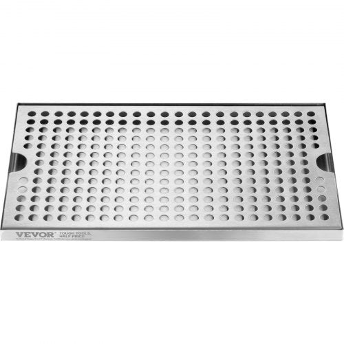 VEVOR 304  Edelstahl-Tropfschale, Bierabtropfschale mit 4 Rutschfesten Gummipads &amp; Abnehmbarer Abdeckung, 300 x 180 x 25 mm Bar-Tropfschale Geeignet für Restaurants, Bars, Küchen, Café usw.