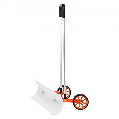 VEVOR Schneeschieber mit Rädern 94cm Schneeschaufel ABS-Kunststoff Aluminiumlegierung Schneeschippe Seitenwinkel von 15° Schneeräumer Schneeräumgeräte Rückenschonender Schneeschieber