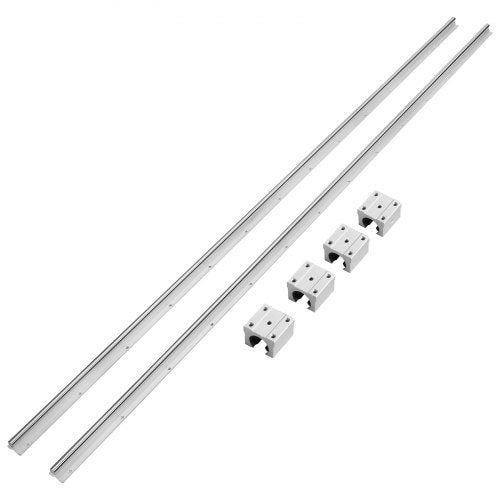 VEVOR Linearführungsschienen-Set, SBR16 2000 mm, 2 Stück 78,7 Zoll/2000 mm SBR16 Führungsschienen und 4 Stück SBR16UU Gleitblöcke, Linearschienen und Lagersatz für automatisierte Maschinen, DIY-Projek