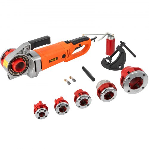 VEVOR Tragbare Gewindeschneidmaschine, Elektrischer Rohreinfädler für Rohre mit Tragetasche, 6 Matrizen 1/2", 3/4", 1", 1-1/4", 1-1/2",2", 2300 W 220 V Elektro-Gewindeschneidmaschine(EU PLUG 220V)