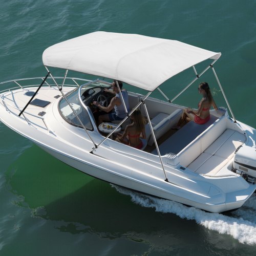 VEVOR Bimini Top Bootsverdeck Bootdach Sonnenverdeck Hellgrau 4 Bögen 170-183cm