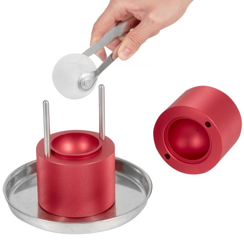 VEVOR Eiswürfelbereiter Eiswürfelformen Satz 60 mm, Eiswürfelform Eiskugelform mit Eiszange &amp; Tropfschale, Alu Rote Strapazierfähige Eiswürfelformen Eiswürfelbehälter Whisky Americano, Saft &amp; Milch