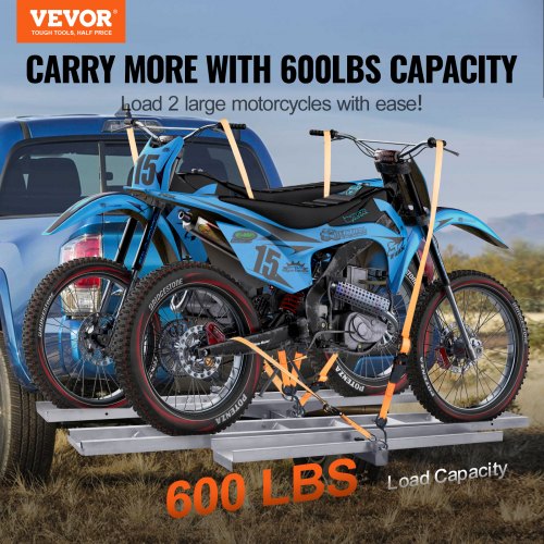 VEVOR Motorradträger, Roller, Dirt Bike, Anhängerkupplung, 600 lbs, Gepäckträger, Rampenschlepper