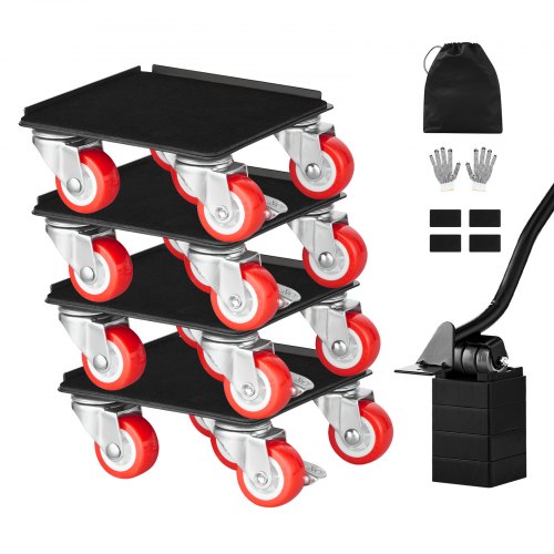 VEVOR Möbelroller Transportroller Möbelwagen Rollen mit 5 Rädern 135x135x52mm