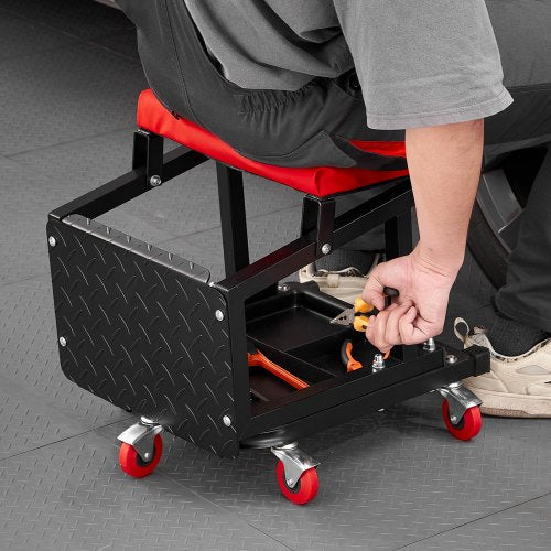 VEVOR Mechanikerhocker Rollbarer Arbeitssitz 136kg Tritthocker 360° Drehbar
