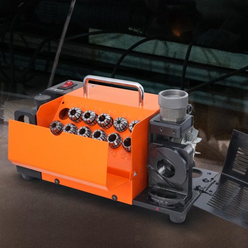 VEVOR Bohrerschleifgerät 120 W Bohrerschleifmaschine 4500 U/min Schärfstation 45# Stahl Bohrerschärfgerät 95-135° Einstellbarer Spitzenwinkel 11 Spannzangen Geeignet für Bohrerdurchmesser φ3–13 mm