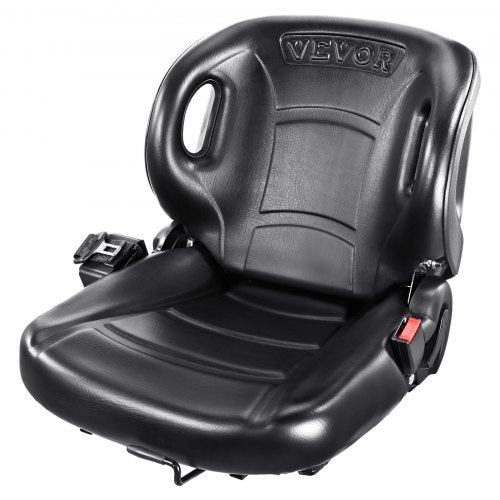VEVOR Universal Traktorsitz aus PVC-Kunstleder und Polyurethanschaum Traktor Schleppersitz mit Sicherheitsgurt und Mikro-Sicherheitsschalter Fahrersitz Einzelsitz 160–340mm Schlitz