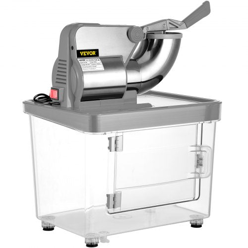 VEVOR Eiscrusher 3000 W Smoothie Maker Maschine mit Eisspeicherkapazität 34 L Silbriger Smoothie Mixer Edelstahl Maschine mit Doppelschneidkopf und