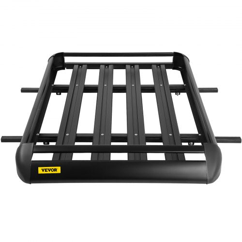 VEVOR Schwarz Aluminium Dachgepäckträger Korb, Gepäckträger 127 x 90 x 14 cm, Gepäck Fracht Träger 100 kg, Relingträger mit Bars Auto Dachträger, Relingträger Leichtes