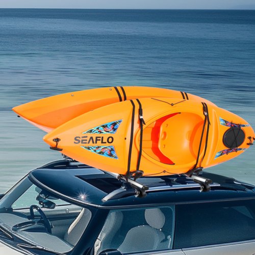 VEVOR Kajak-Dachgepäckträger, 2 Paar J-Bar, Weicher Dachgepäckträger, Befestigung Oben, Träger für Kajak, Surfbrett, Kanu, SUP, Skiboard, Montage an Auto, SUV, Lkw, 2 Kajaks