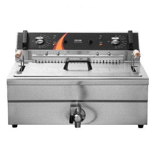 VEVOR Kommerzielle Elektrische Fritteuse 2250W 20L Edelstahl Upgrade 200°C