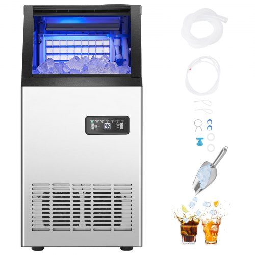 VEVOR Kommerzieller Eisbereiter, freistehender Schrank, Maschine, 80 lbs/24 h, 36 Eiswürfel