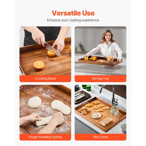 VEVOR Nudelbrett Herdabdeckung Akazienholz Top Cover Küche Elektro Gasherd