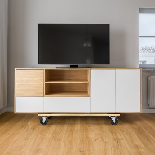 VEVOR Möbelwagen, Möbelwagen, 4 Räder, tragbare bewegliche Rollen, robust, ineinandergreifend, klein, flach, für schwere Möbel, 2 Stück, 40,6 x 27,9 cm, 227,8 kg Kapazität, schwarz