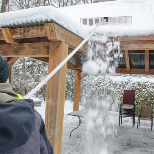 VEVOR Schneeschaufel Dach 64 cm, Einstellbereich 1,52 bis 6,4 m, Dachschneeräumer aus Aluminium und ABS Schaufel, Schneeschieber mit Schutzrädern und rutschfestem Griff Schneeräumer Dachräumer
