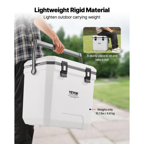 VEVOR Tragbare Kühlbox Isolierte Hartkühlbox mit Getränkehalter 38Qt