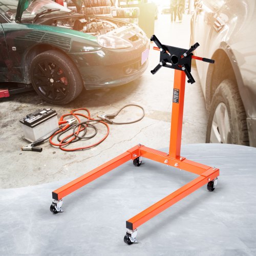 VEVOR Motorständer Motorhalter 590 kg, Motorständer Klauenheber Getriebehalter, Motorheber Kfz-Werkstatt mit 4 Rädern &amp; 508 mm Griff, Bewegliche Motorheber Motorkräne, Reparaturwerkzeuge Motor