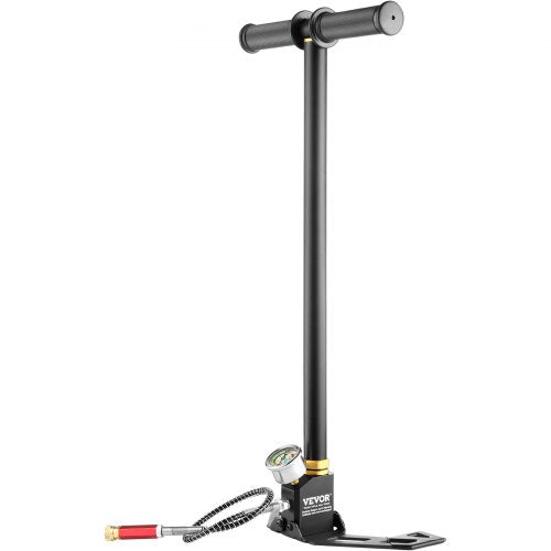 VEVOR Handluftpumpe, 4500 psi Luftgewehrpumpe, 310Bar PCP-Pumpe 3 Stage Luftgewehr Lade Stirrup Handpumpe, Handbügelpumpe Dreistufige Steigbügelpumpe, Handluftpumpe Kompletter Zubehörsatz