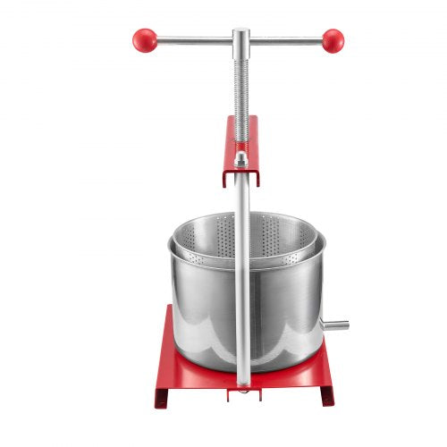 VEVOR Obstweinpresse Manuelle Presse Weinherstellung 6L Edelstahl Obstmühle