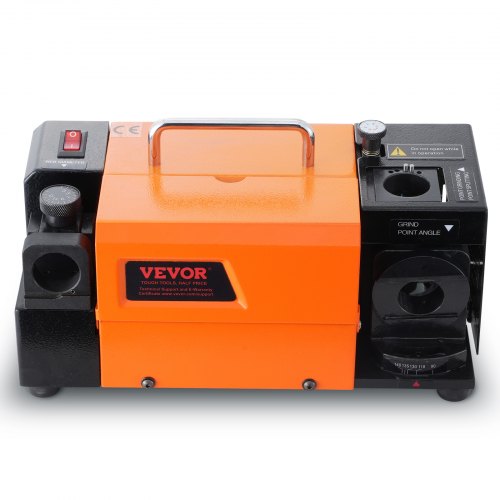 VEVOR Bohrerschleifgerät 120 W Bohrerschleifmaschine 4500 U/min Schärfstation 45# Stahl Bohrerschärfgerät 95-135° Einstellbarer Spitzenwinkel 11 Spannzangen Geeignet für Bohrerdurchmesser φ3–13 mm