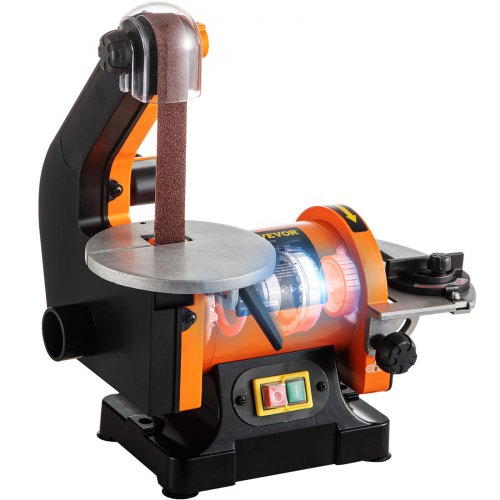 VEVOR Bandschleifmaschine 25,4 x 760 mm Riemen Band und Scheiben Schleifmaschine 178 x 126 mm Bandtisch Bandschleifmaschine 178 x 126 mm Scheiben-Tisch