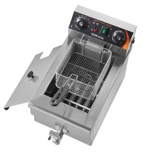 VEVOR Kommerzielle Elektrische Fritteuse 3000W 9L Edelstahl Upgrade 200°C