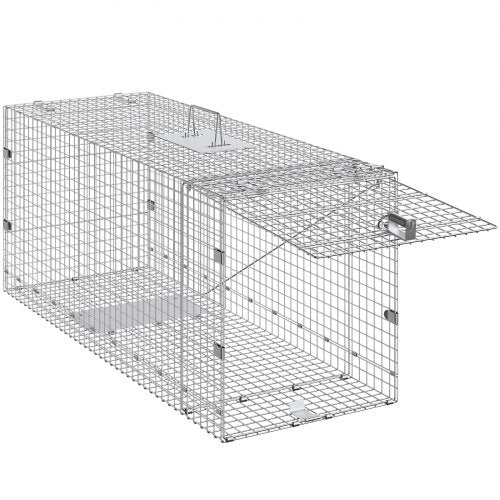 VEVOR Käfigfalle für lebende Tiere, 106,7 x 40,6 x 45,7 cm, humane Katzenfalle, Katzen, Eichhörnchen, Mäuse