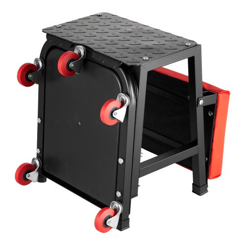 VEVOR Mechanikerhocker Rollbarer Arbeitssitz 136kg Tritthocker 360° Drehbar